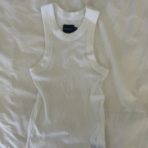 WSLY Ribbed White Tank top Size Small - Picture 1 of 1